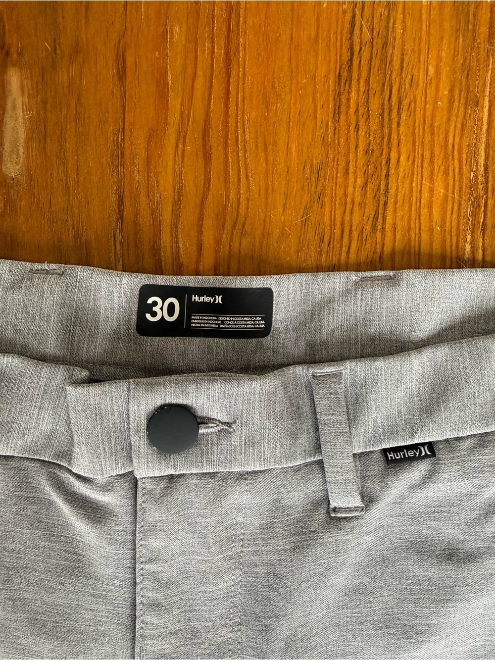 Hurley Men’s Light Heather Gray Stretch Chino Shorts, Size 30 - Picture 3 of 7